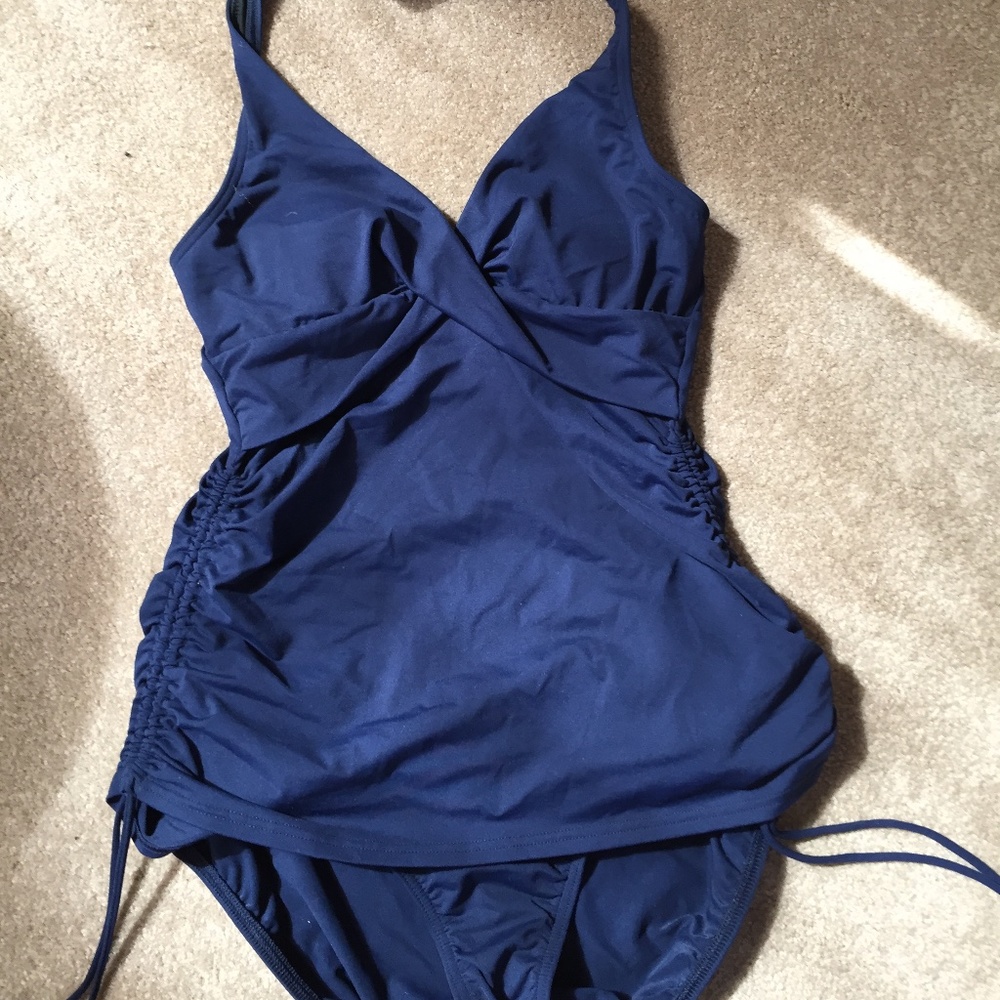 Lands End Two Piece Navy Swimsuit
